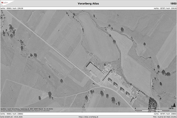 1950er VOGIS Karte Kunert Areal