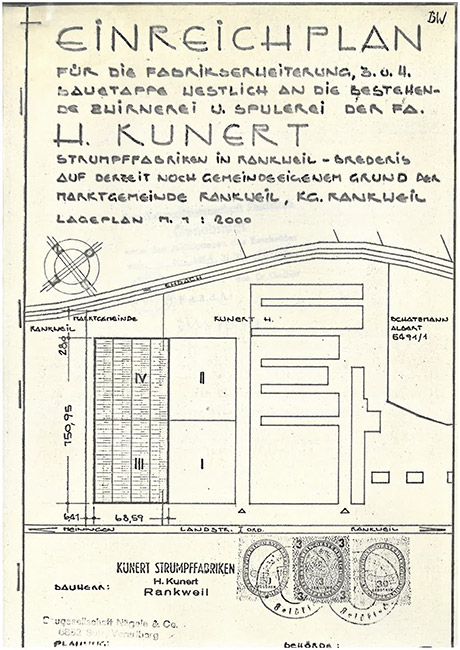 Einreichplan Fabrikserweiterung 1970er