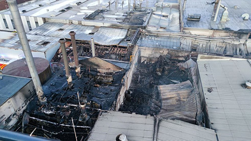 Nach Brand 2022 Luftansicht