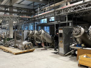 Feinjersey Produktionshalle während Neubau